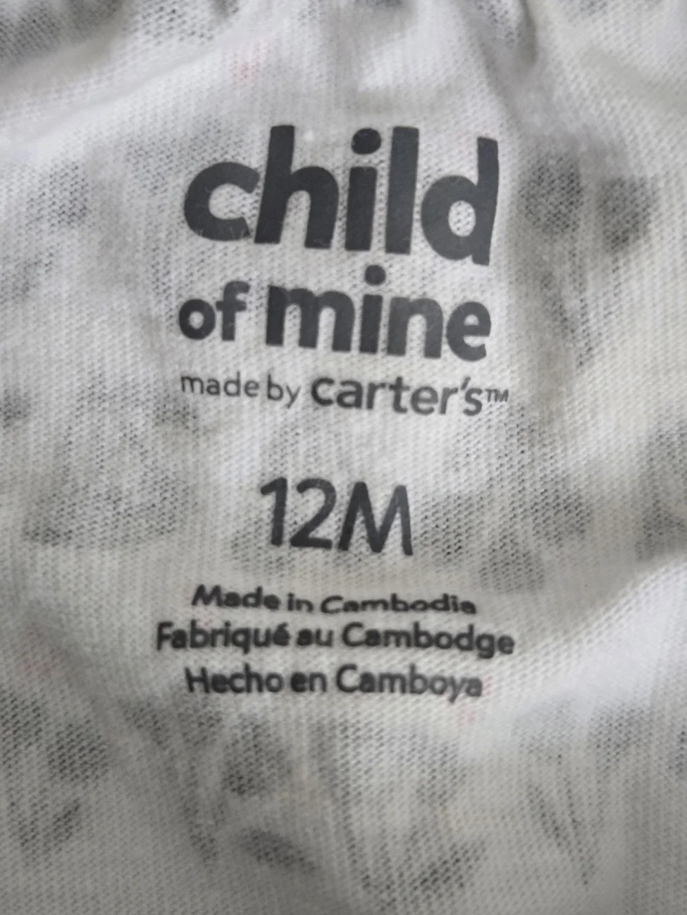 Carter's Child of Mine White Floral-Print One-Piece Bodysuit w/ Pink Trim Sz 12m